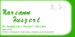 mariann huszerl business card